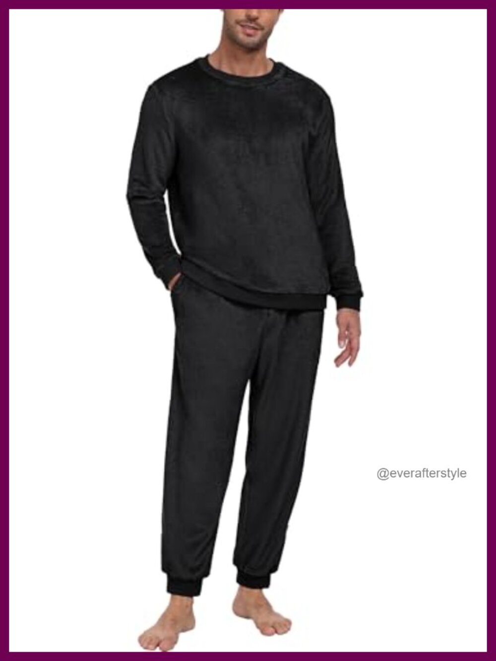 Men's Fleece Pajama Set Long Sleeve Plaid Sleepwear Loungewear 2XL